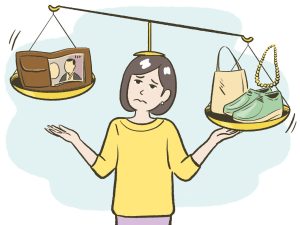 不安定な収支バランスに悩む女性