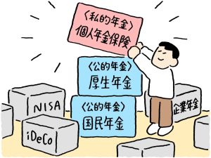 私的年金として個人年金保険を選んでいるイラスト