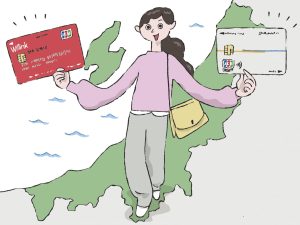 新潟でキャッシュレス生活を楽しむ女性