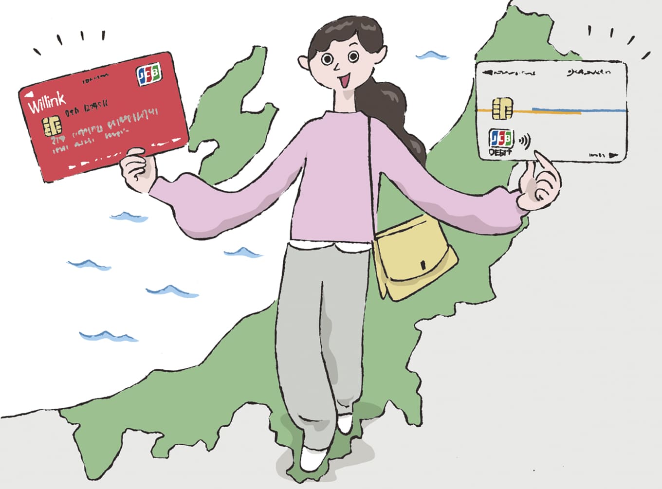 新潟でキャッシュレス生活を楽しむ女性