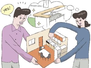 リフォームの内容に悩む男女